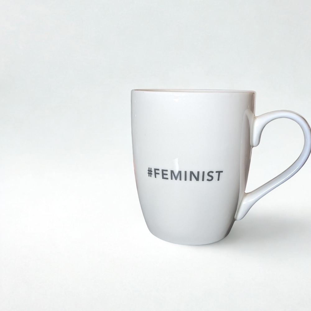 Hazel & Co. #FEMINIST White Ceramic Coffee Mug | Dishwasher & Microwave Safe